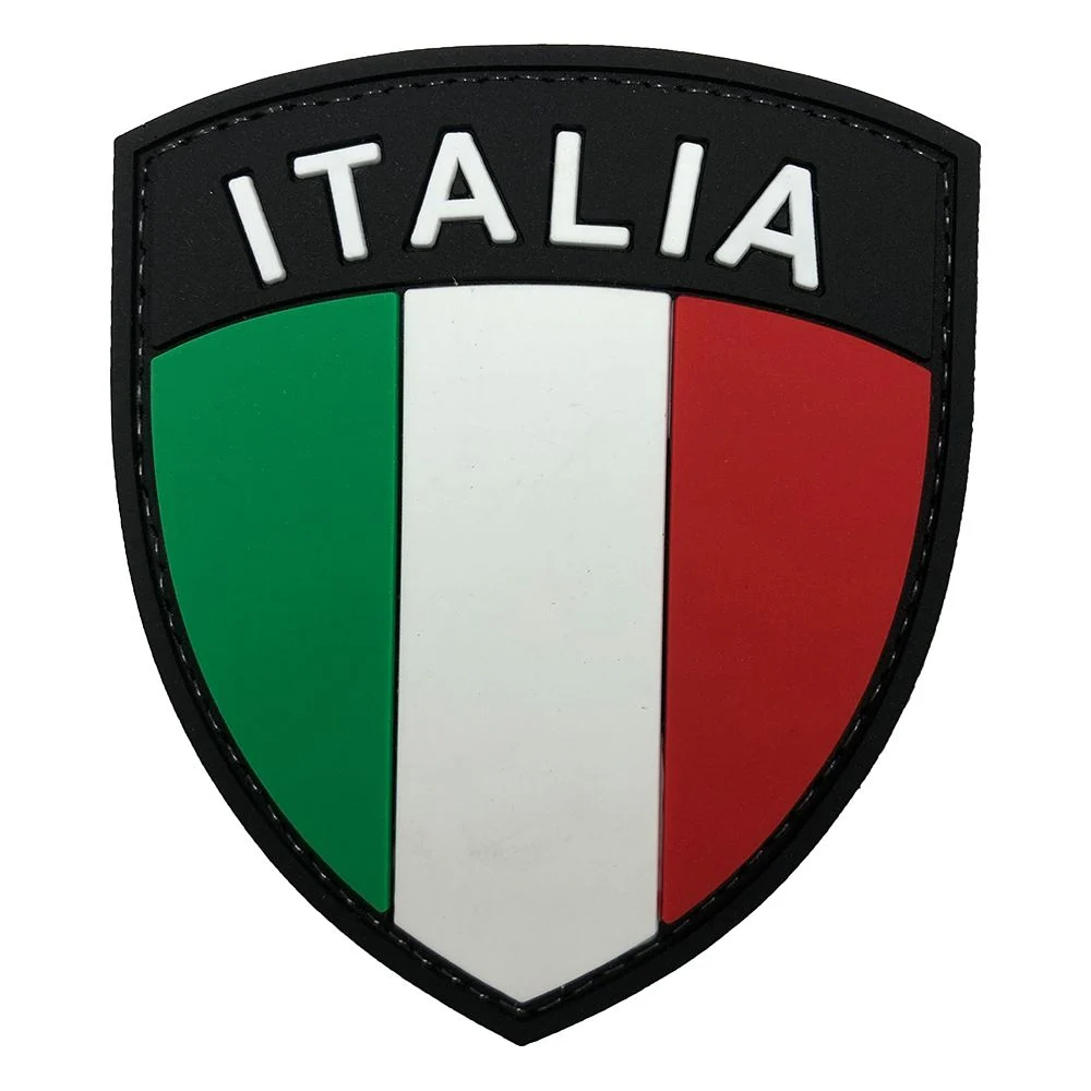 Parche de Goma PVC Bandera Italia Escudo 70 x 60 mm DragonProDRA673007