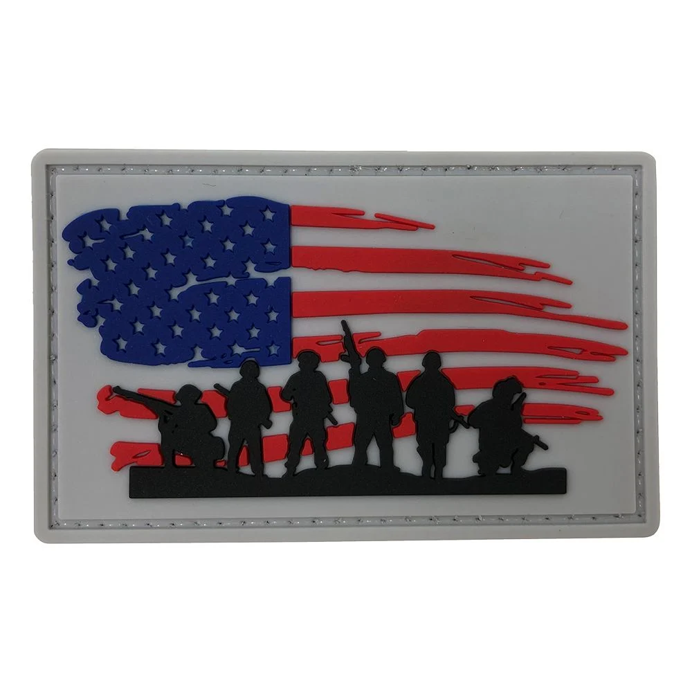 Parche de Goma PVC Bandera USA Soldados 80 x 50 mm DragonProDRA673010
