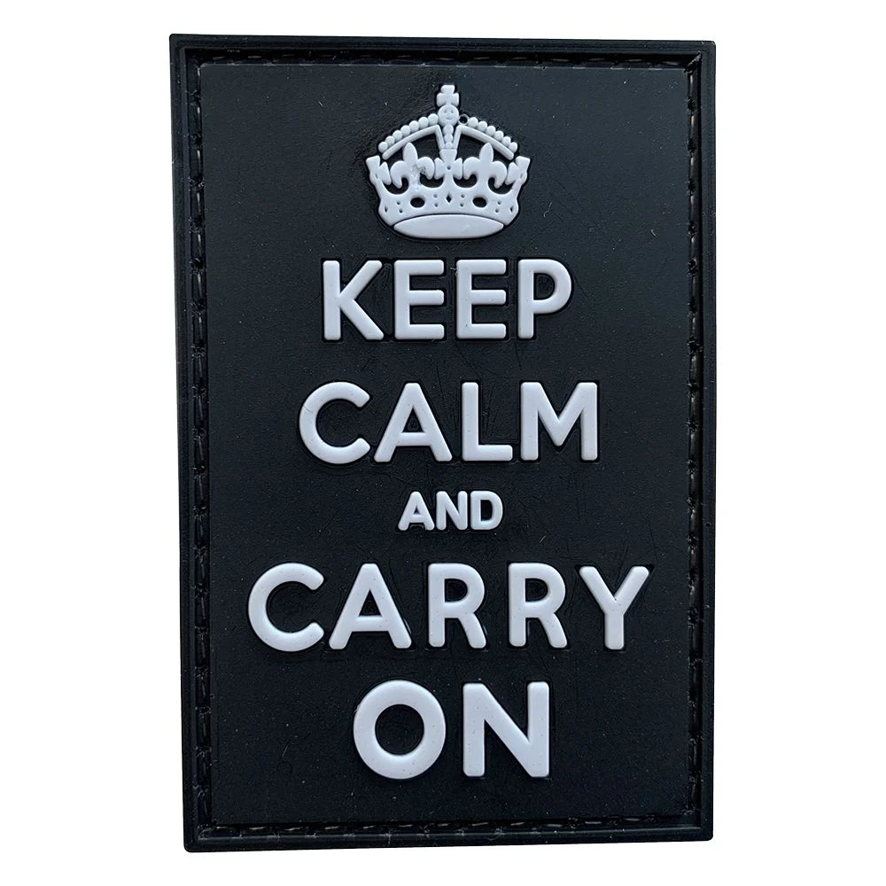 Parche de Goma PVC Keep Calm And Carry On 65 x 45 mm DragonProDRA673017