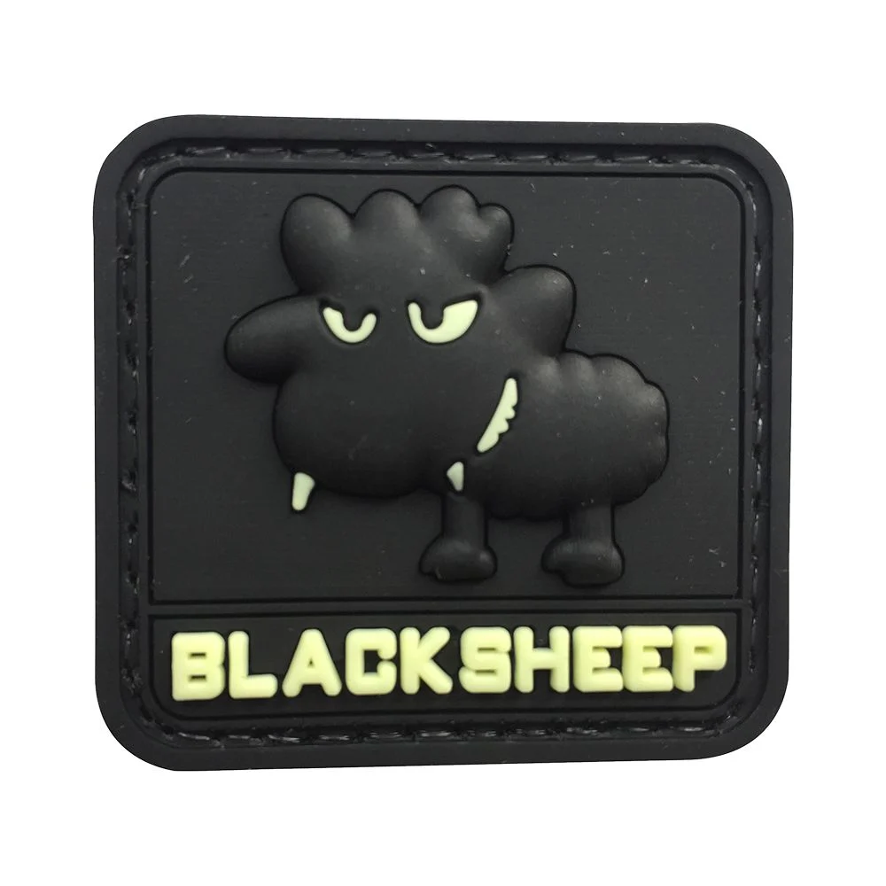 Parche de Goma PVC Oveja Negra Fosforescente 45 x 42 mm DragonProDRA673020