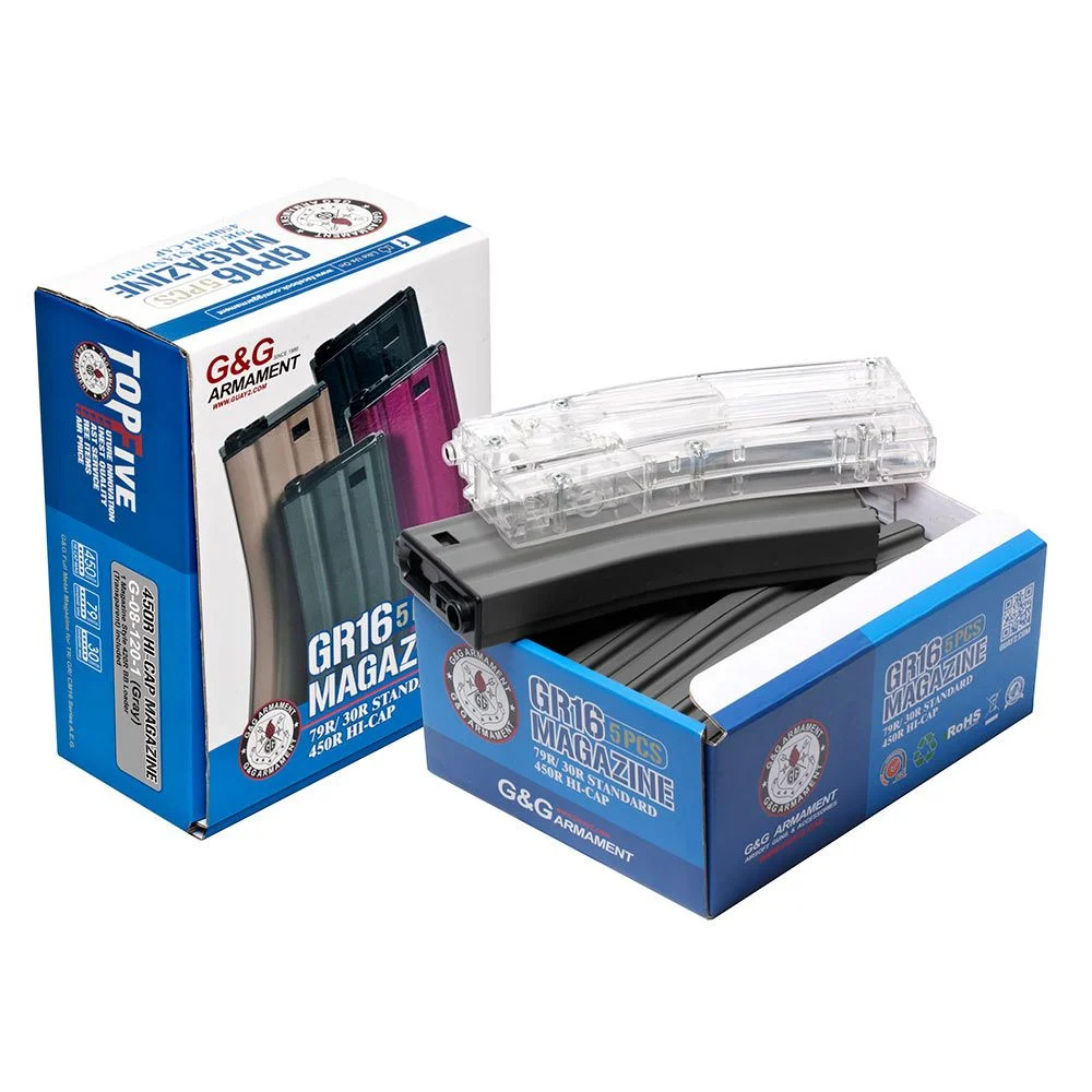 G&G 450R Standard Magazine for GR16 (Gray) 5pcs+ BB Loader G-08-120-1GAG115098