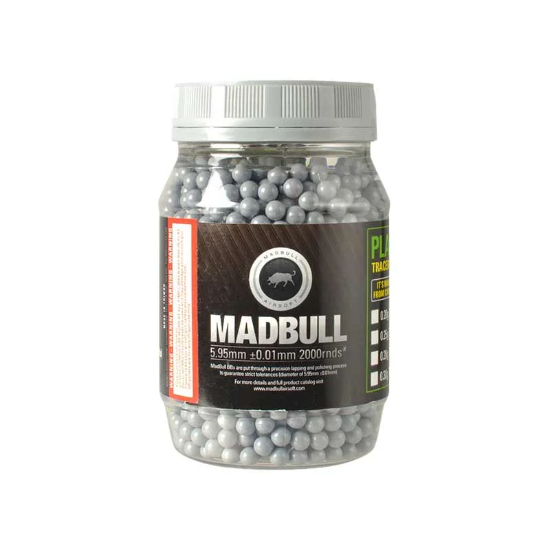 MADBULL 0.50g Ultimate Stainless BBs for Snipers - 2000 rds - GreyMAD531001