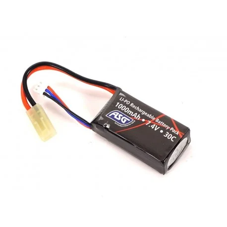 Batería Li-Po 7.4V 1000 mAh 30C Tipo compacto (ASG)