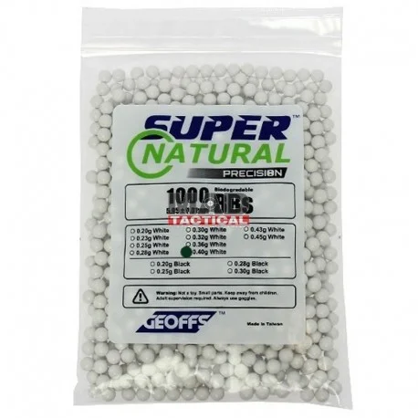Bolas Geoffs Super Precision 0,40 Blanca 1000Und.