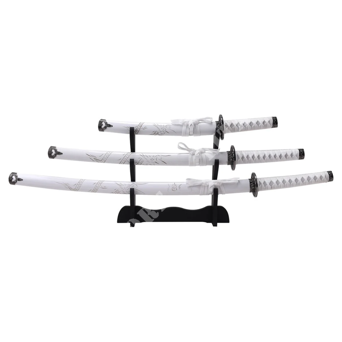 SET 3 KATANAS BLANCAS CON FUNDA Y DISPLAY (ZS574S BLANCO)
