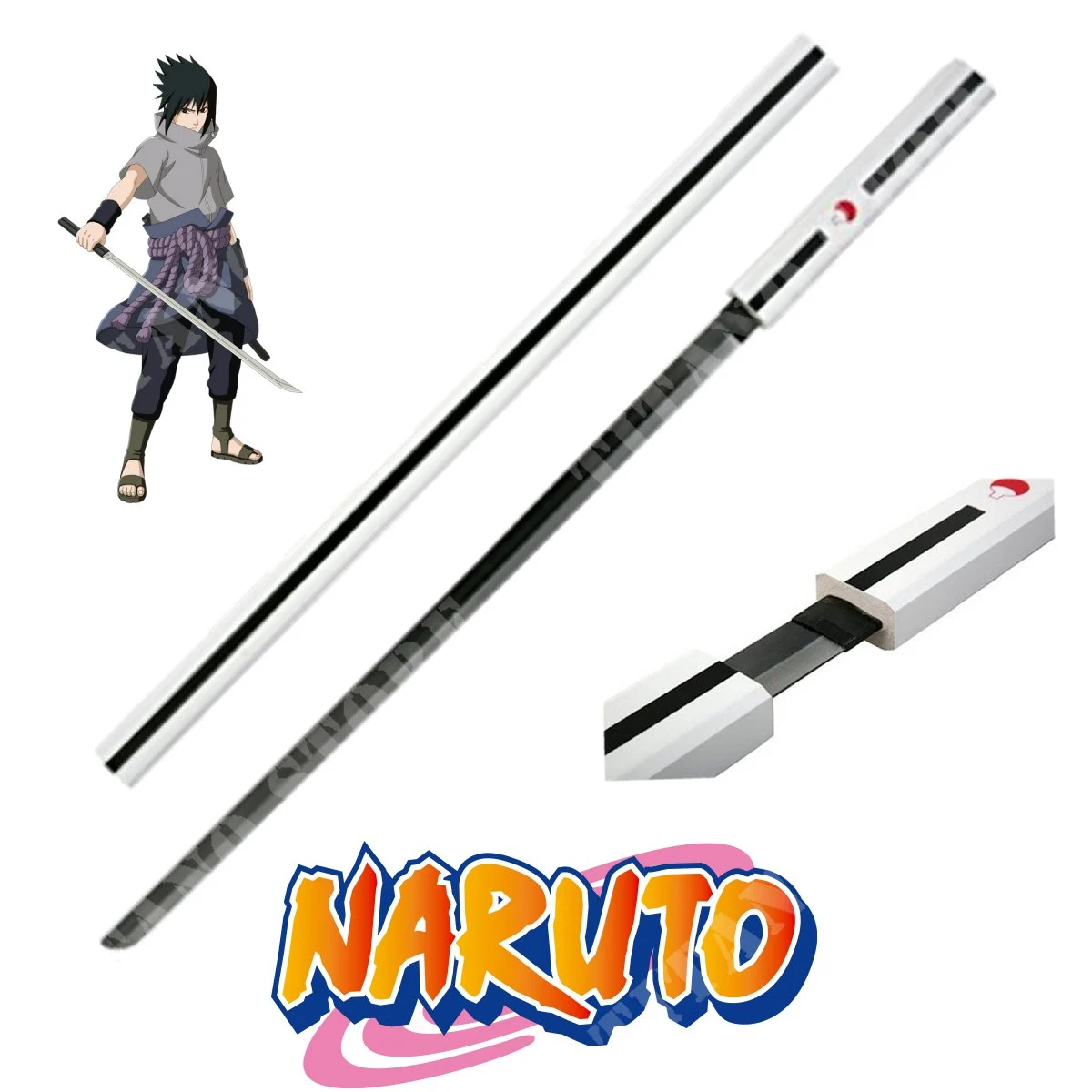 KATANA SASUKE UCHIHA NARUTO ANIMO BLANCO (ZS9442)
