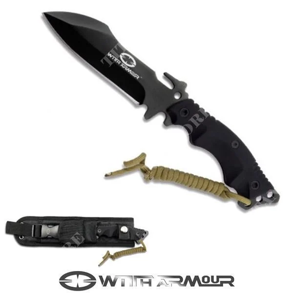CUCHILLO ORCA CON ARMADURA DE HOJA FIJA (WA-002BK)