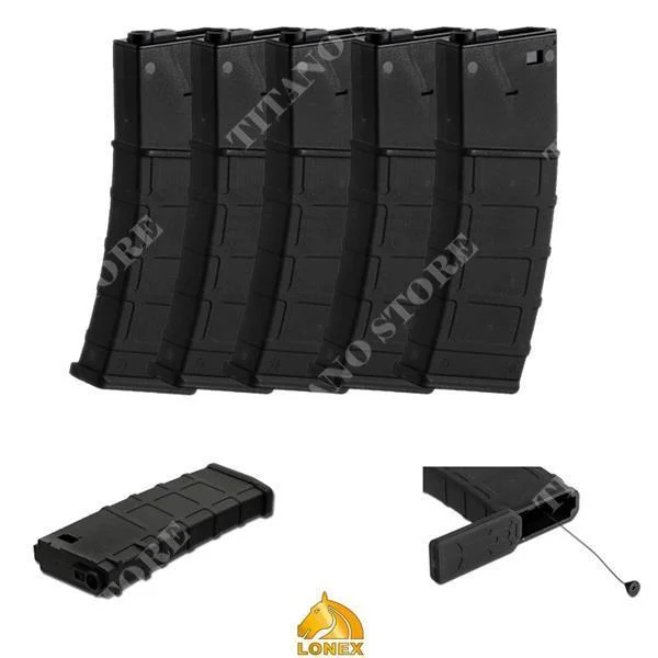 SET 5 CARGADORES FLASH PARA M4 DESDE 360BB NEGRO LONEX (GB-06-06-SET5)