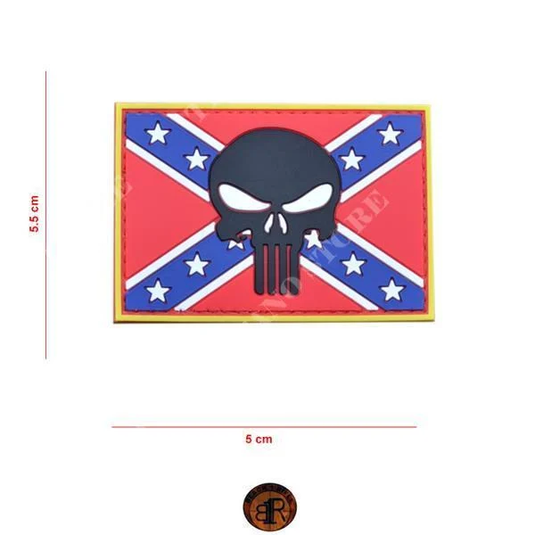 PARCHE PVC 'BANDERA ESTADOS CONFEDERADOS CRÁNEO' BR1 (PPVC322)
