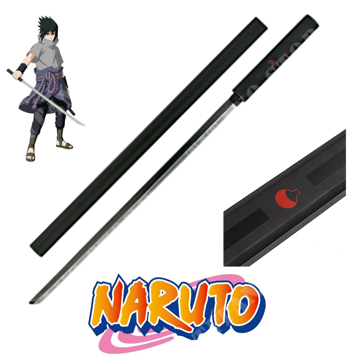 KATANA SASUKE UCHIHA NEGRO NARUTO ANIME (ZS9442B)