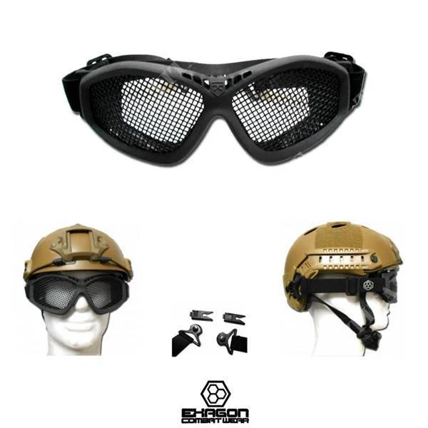 GAFAS TACTICAS CON MALLA NEGRA EXAGON (EX-M76BK)