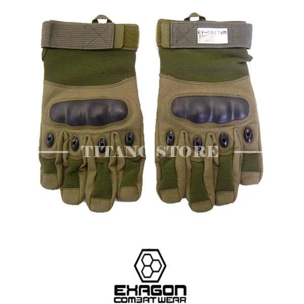 GUANTES DE ASALTO TÁCTICO VERDE - M - EXAGON (EV-G617VM)