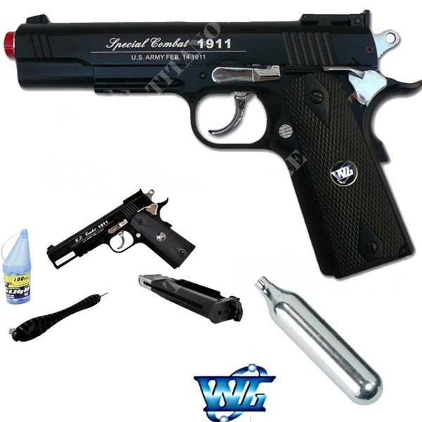 PISTOLA CO2 COLT 1911B NEGRA WIN GUN (C 601B)