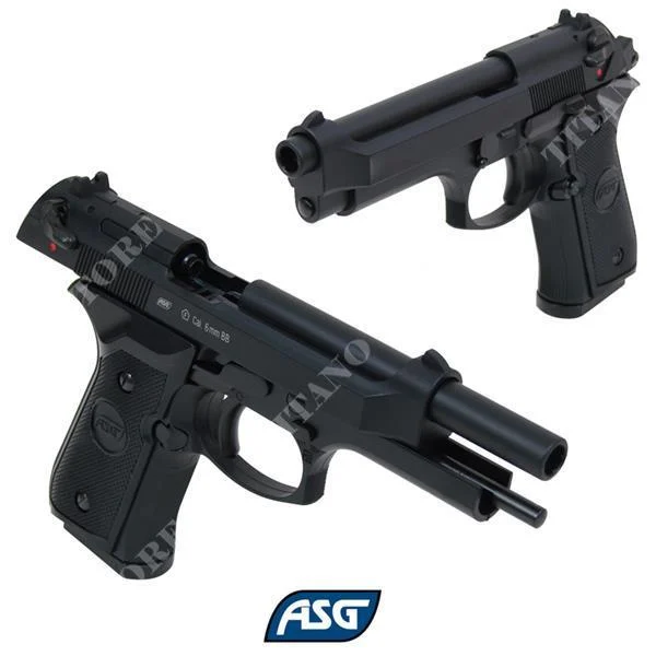 PISTOLA DE GAS M9 PESO PESADO NEGRO ASG (13466)