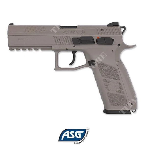 PISTOLA CZ P-09 RETROCESO GAS TAN 6 MM ASG (18137)