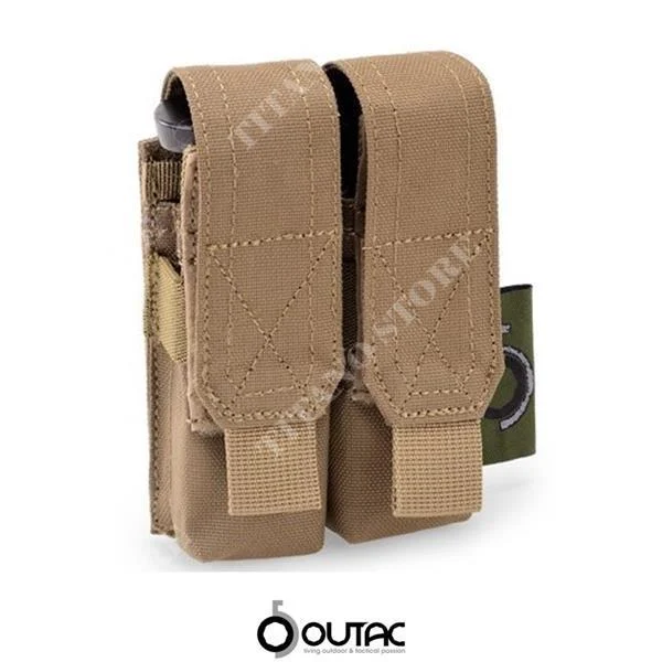 FUNDA CARGADOR DOBLE PISTOLA COYOTE OUTAC (OT-PM02 / 3 CT)