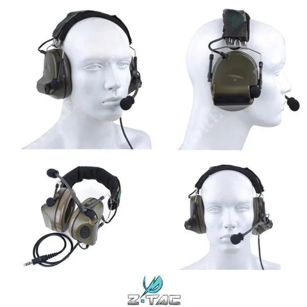 AURICULARES Y MICRÓFONO Z-TACTICAL VERDE COMTAC II (EL-Z041V)