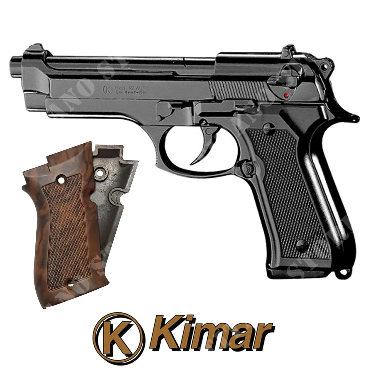 PISTOLA VIGA CAL.9MM MOD.92 NEGRO - KIT PUÑOS BRIAR - KIMAR (160-112)