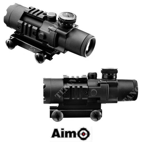 ÓPTICA 4X32 ILUMINACIÓN TÁCTICA COMPACTA NEGRO AIMO (AO 3036-BK)