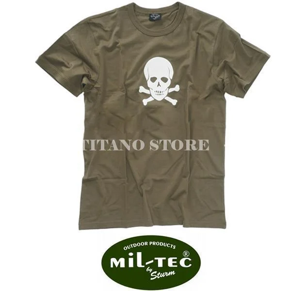 CAMISETA CALAVERA VERDE TALLA S MIL-TEC (11064001)
