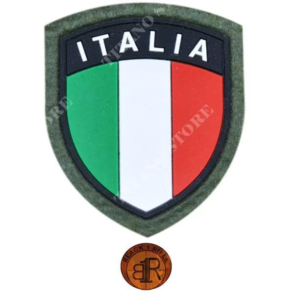 PARCHE DE PVC SCUDETTO ITALIANO PARA UNIFORME VERDE BR1 (PPVC328)