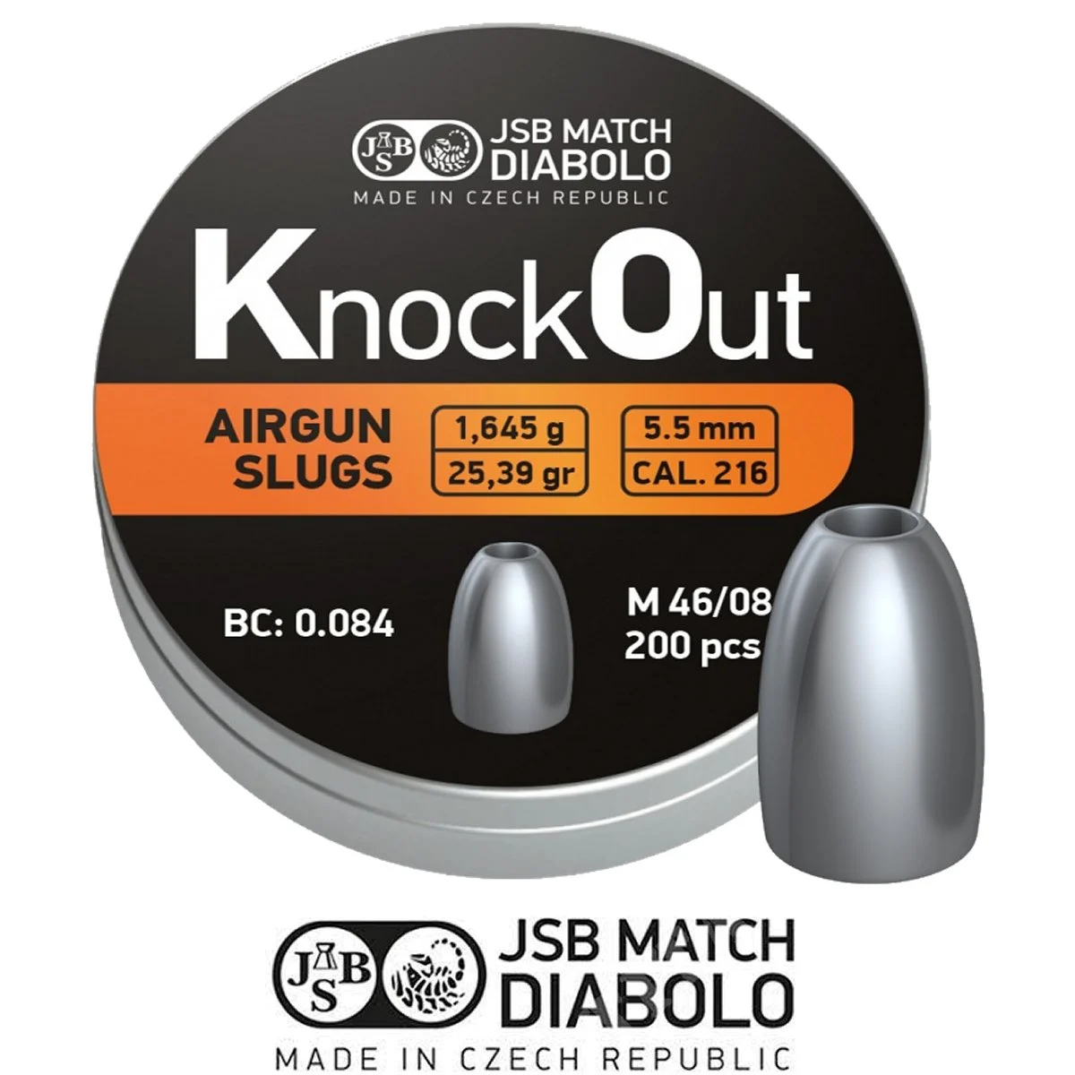 PIOMBINI KNOCKOUT SLUGS CAL. 5,49 mm .216 JSB (JB ? KOSLG55)