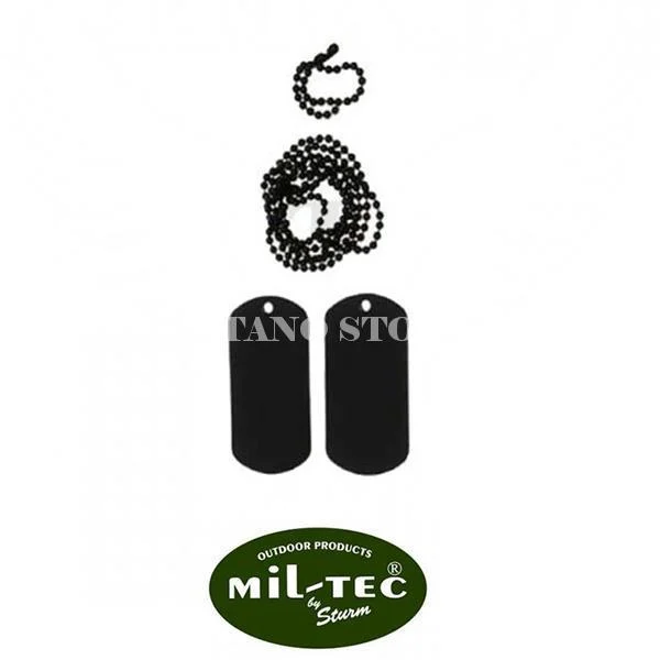 PLACAS DE ETIQUETA PARA PERROS NEGRAS MIL-TEC (16311002)