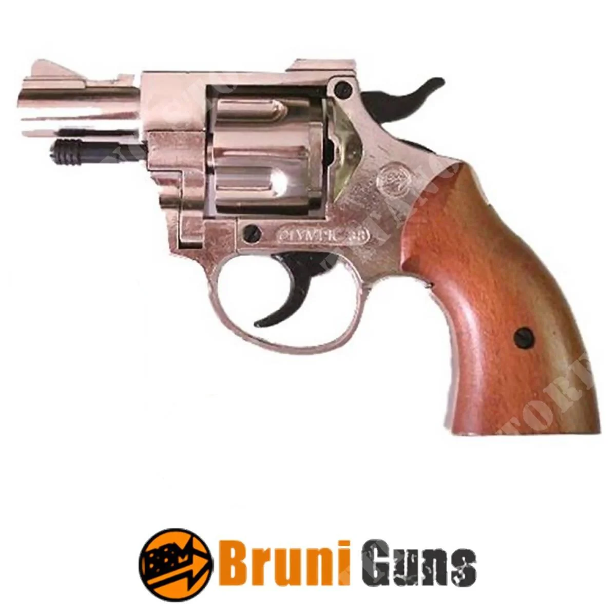 OLYMPIC CAL.380 BLANCO NIQUEL MADERA BRUNI (BR-300N)