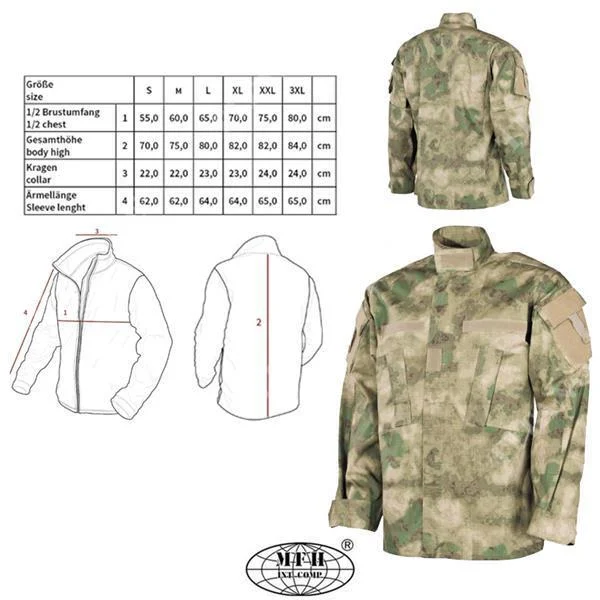 CHAQUETA DE COMBATE US ARMY TALLA M HDT CAMO FG MFH (03383EM)