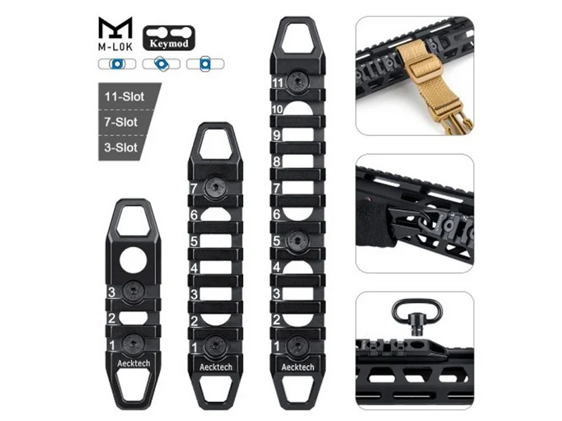 Set Raíles Metálicos M-Lok Keymod Raccoon