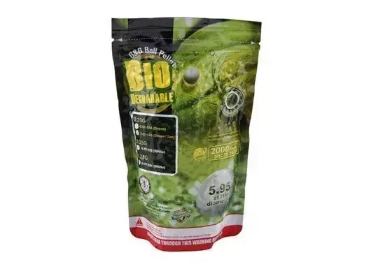 Bolas biodegradables 0.20g G&G 2000 uds