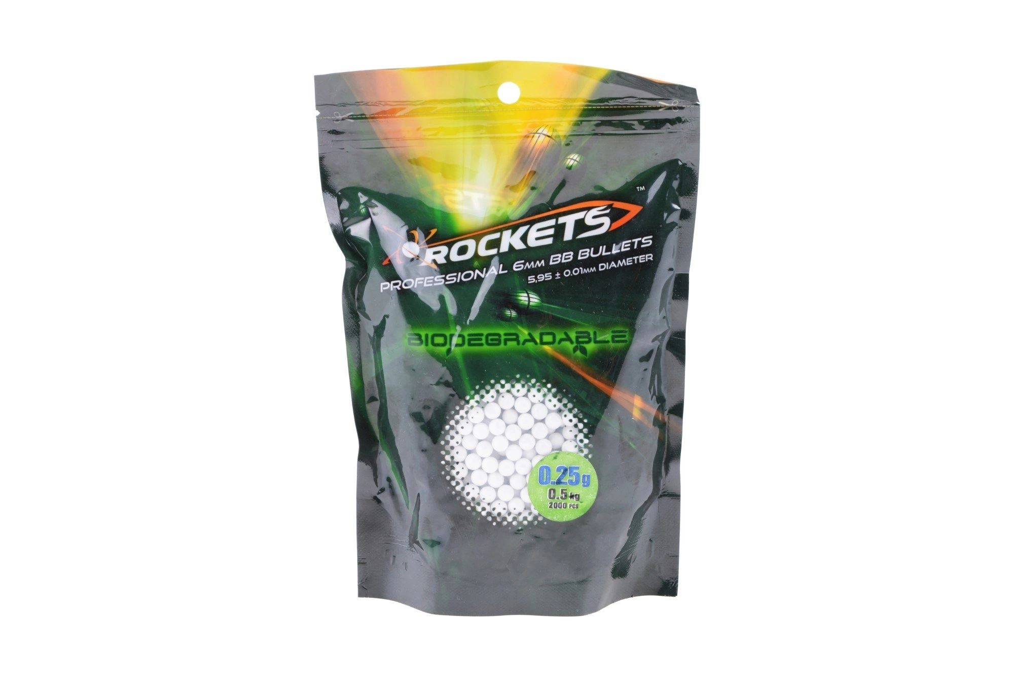 Bolas biodegradables 0.25g Rockets Professional 2000 uds