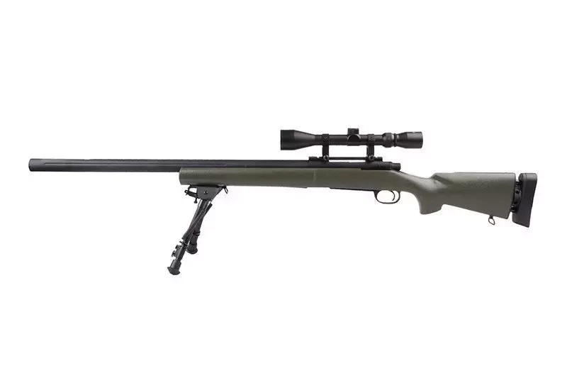 Fusil de airsoft fusil de francotirador SW-04J del ejército (con mira y bípode) - verde oliva