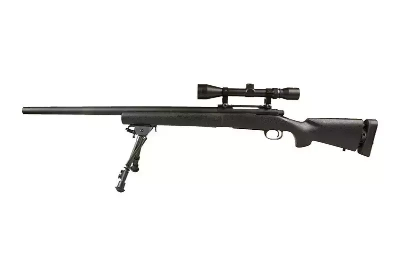 Fusil de airsoft rifle de francotirador SW-04 (con mira y bípode) - negro