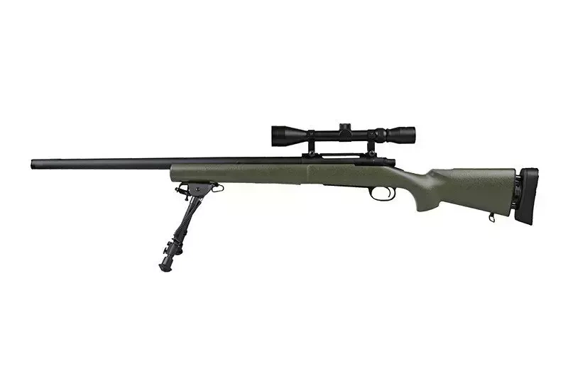 Fusil de airsoft rifle de francotirador SW-04 (con mira y bípode) - verde oliva