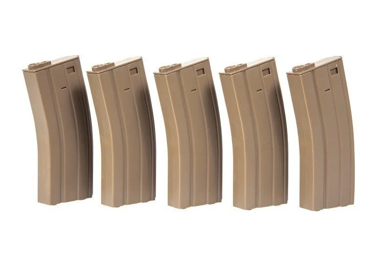 Juego de 5 magasynn real-cap 30 bolas para M4/M16 - tan