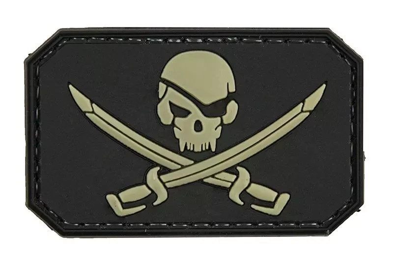 Parche 3D - Cráneo pirata - negro