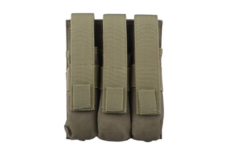 Pouch triple para cargadores de munición tipo MP5 - verde oliva
