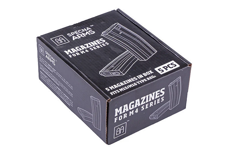 Set de 5 cargadores Hi-Cap 300 bolas para réplicas M4/M16 - Gris